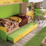 غرفه نوم طفل اخضر فى اصفر للمساحات الصغيره